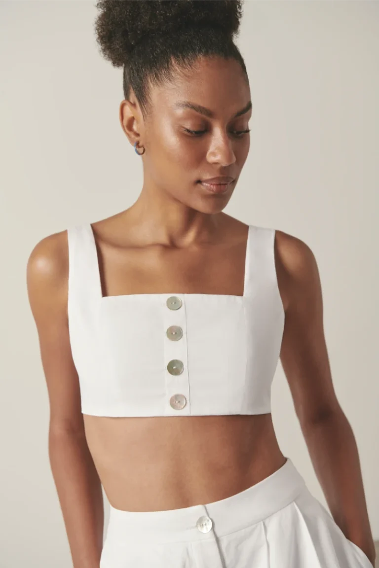 White Organic Cotton Crop Top